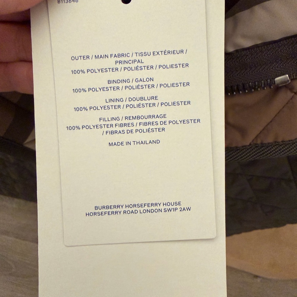 NWT Burberry Quilted Olive Green Vest - Picture 8 of 9